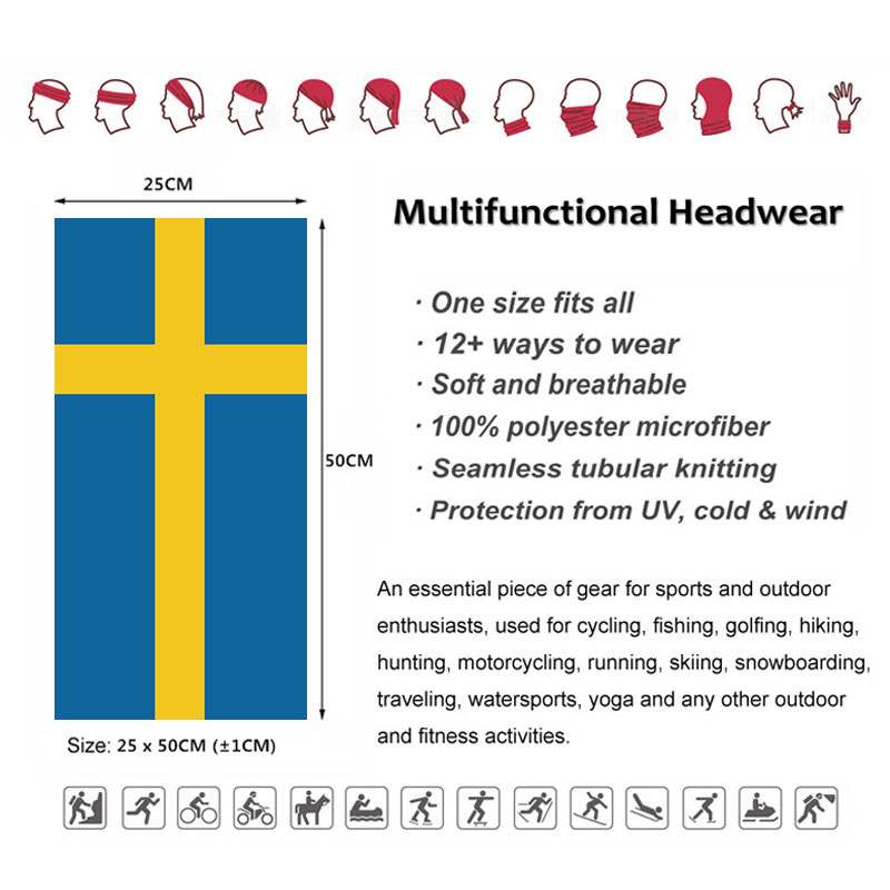 Sweden Flag Printed Bandana He - Cycling Gear For Women recensie en prijs